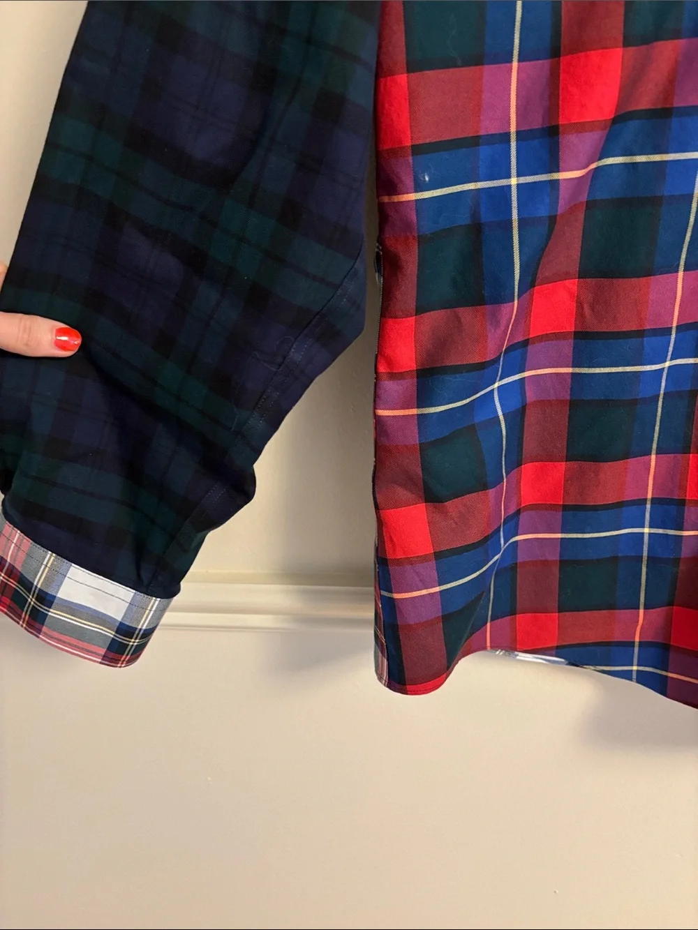 Brooks Brothers Multicolor Plaid Patchwork Button-Down Shirt - Picture 4 of 11